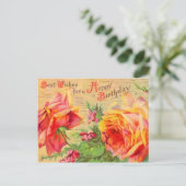 Vintage Floral Birthday Briefkaart (Staand voorkant)