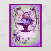 Vintage Floral Birthday Briefkaart (Voorkant)