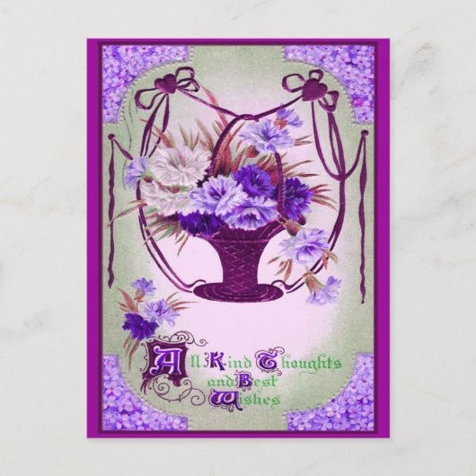 Vintage Floral Birthday Briefkaart (Voorkant)