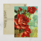 Vintage Floral Birthday Briefkaart (Voorkant / Achterkant)