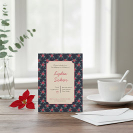 Vintage Floral Birthday Party Invitation  Kaart