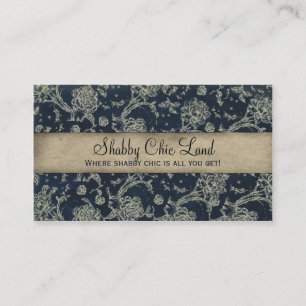Vintage Floral Blue Shabby Chic Visitekaartje