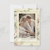 Vintage Floral Botanical Custom Photo Wedding Kaart (Voorkant)
