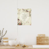 Vintage Floral Botanical Unplugged Wedding Poster (Keuken)