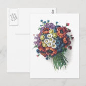 Vintage Floral Bouquet Briefkaart (Voorkant / Achterkant)