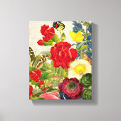 Vintage Floral Bouquet & Butterflies 8x10 Canvas Afdruk (Voorkant)