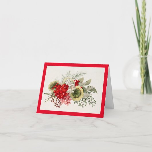 Vintage Floral Bouquet Jubileum Kaart (Voorkant)