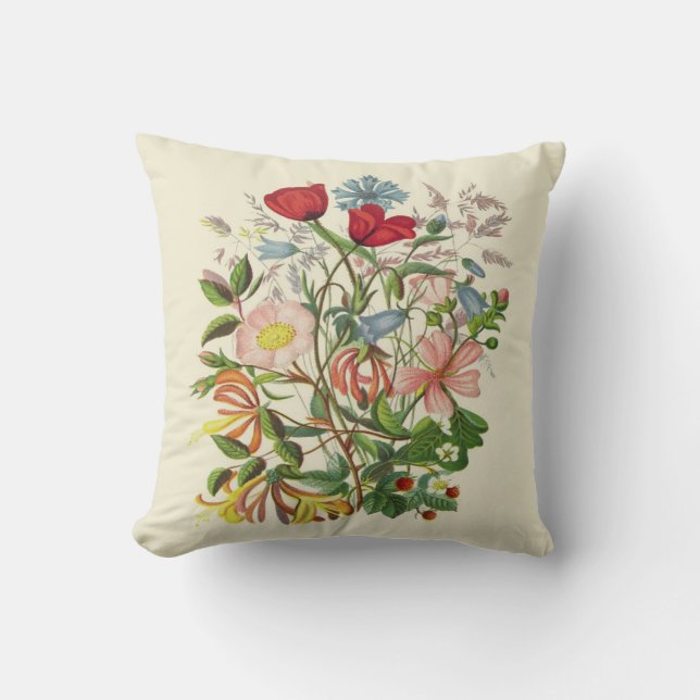 Vintage Floral Bouquet Pillow Kussen (Voorkant)