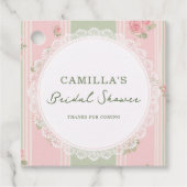 Vintage Floral Bridal Shower  Bedankjes Labels (Voorkant)