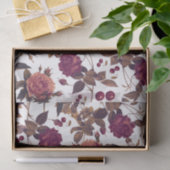 Vintage Floral Burgundy Roos Cherry Tissuepapier (Geschenk)