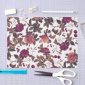 Vintage Floral Burgundy Roos Cherry Tissuepapier (Craft)