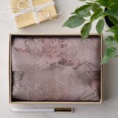 Vintage Floral Burgundy Rozen Ephemera ontkoppelin Tissuepapier (Geschenk)