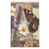 Vintage Floral Butterfly Calendar Kalender (Hoes)