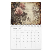 Vintage Floral Butterfly Calendar Kalender (Feb 2027)