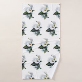 Vintage Floral Calla Lily Elegant Bathroom Decor Badhanddoek