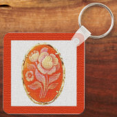 Vintage Floral Cameo Moederdag Sleutelhanger (Achterkant)