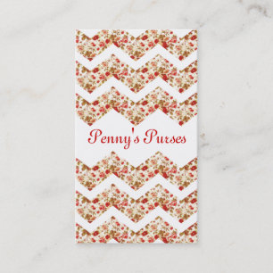 Vintage Floral Chevron Visitekaartje Roze