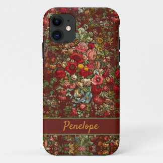 Vintage Floral Chintz Pattern with Your Name Case-Mate iPhone Case