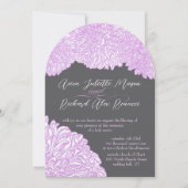 Vintage Floral Chrysanthemum Lavender Wedding Kaart (Voorkant)