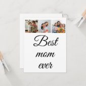 Vintage Floral Collage Photo Mother's Day Kaart (Voorkant / Achterkant in situ)