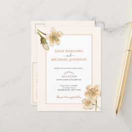 Vintage Floral Cream Blossom Invitation Briefkaart