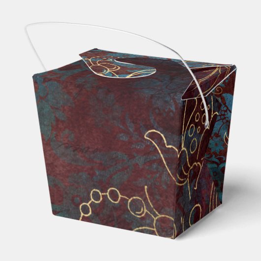 Vintage Floral Damask Bedankdoosjes (Achterkant)