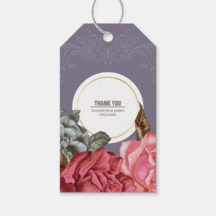 Vintage Floral Dank je Jubileum Cadeaulabel