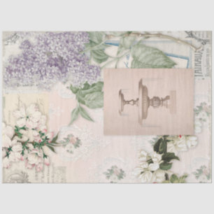 Vintage Floral Decoupage Antiek Frans Ephemera Tissuepapier