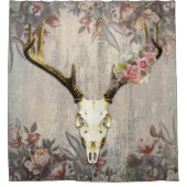 Vintage Floral Deer Skull Douchegordijn (Voorkant)