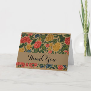 Vintage Floral Designer Garden Artwork Bedankkaart