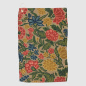 Vintage Floral Designer Garden Artwork Golfhanddoek (Voorkant)