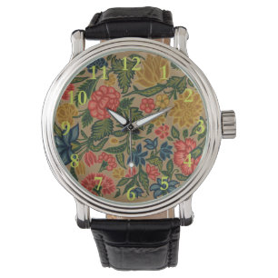 Vintage Floral Designer Garden Artwork Horloge