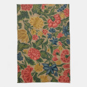 Vintage Floral Designer Garden Artwork Theedoek (Verticaal)