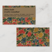 Vintage Floral Designer Garden Artwork Visitekaartje (Voorkant / Achterkant)