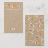 Vintage Floral DIY Ketting verdien kaarthouder Visitekaartje (Voorkant / Achterkant)