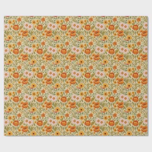 vintage Floral Dream Wildflower art Cadeaupapier (Vlak)
