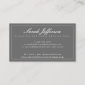 Vintage Floral Elegant Grey Professional Visitekaartje (Achterkant)