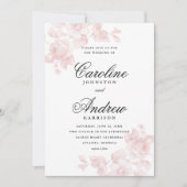 Vintage Floral Elegant Wedding Kaart (Voorkant)