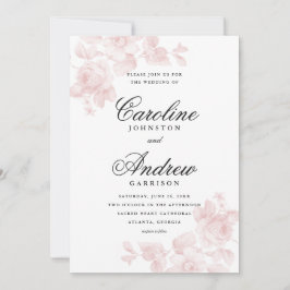 Vintage Floral Elegant Wedding Kaart