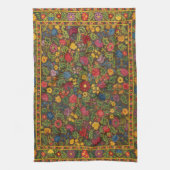 Vintage Floral Embroidered Carpet Pattern Theedoek (Verticaal)