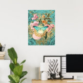 Vintage Floral en Butterfly Bouquet Poster (Thuiskantoor)