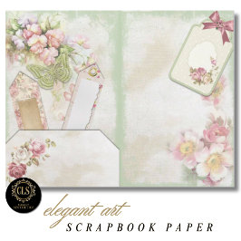 Vintage Floral Ephemera #7 Scrapbook Paper 