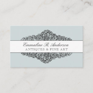 Vintage Floral Etching   Stripe   Aangepaste kleur Visitekaartje