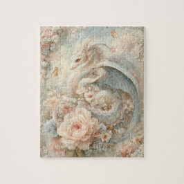 Vintage Floral Fantasy Dragon Pastel Nostalgia Legpuzzel