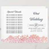 Vintage Floral Filigree Wedding Program Booklet (Voorkant / Achterkant)