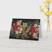 Vintage Floral Folded Wenskaart Kaart (Gele Bloem)
