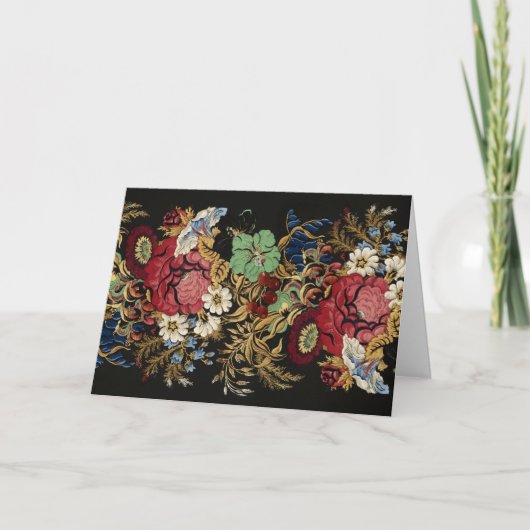 Vintage Floral Folded Wenskaart Kaart (Voorkant)