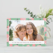 Vintage Floral Foto Moederdag Kaart (Staand voorkant)