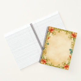 Vintage Floral Frame Design  Notitieboek