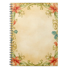 Vintage Floral Frame Design  Notitieboek